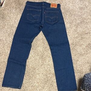 Levi's Dark Blue Men's Straight Jeans with Signature Patch